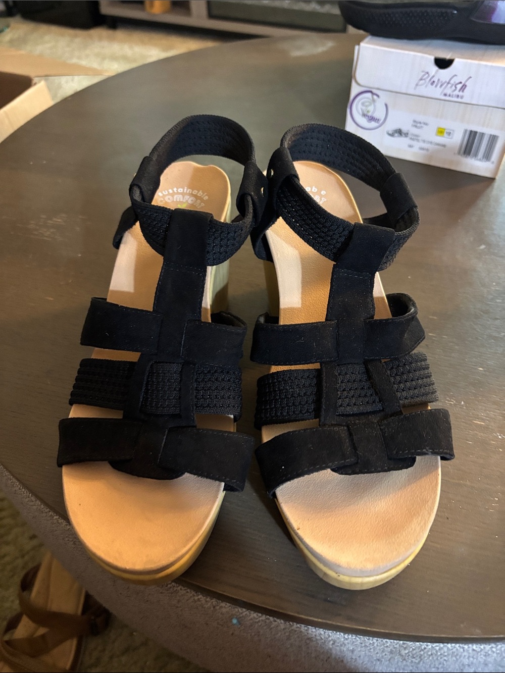 Dr scholls Black Wedge Sandals -